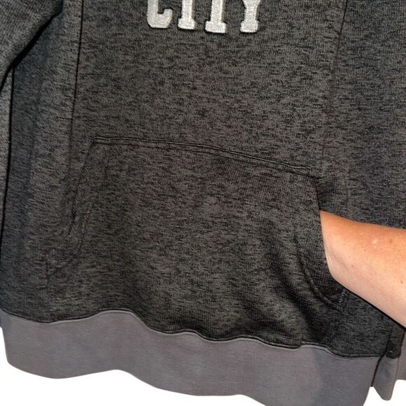 Artisans Traverse CIty by Artisans Charcoal Gray Lace Up Knit Fleece Hoodie Unis - Picture 3 of 12